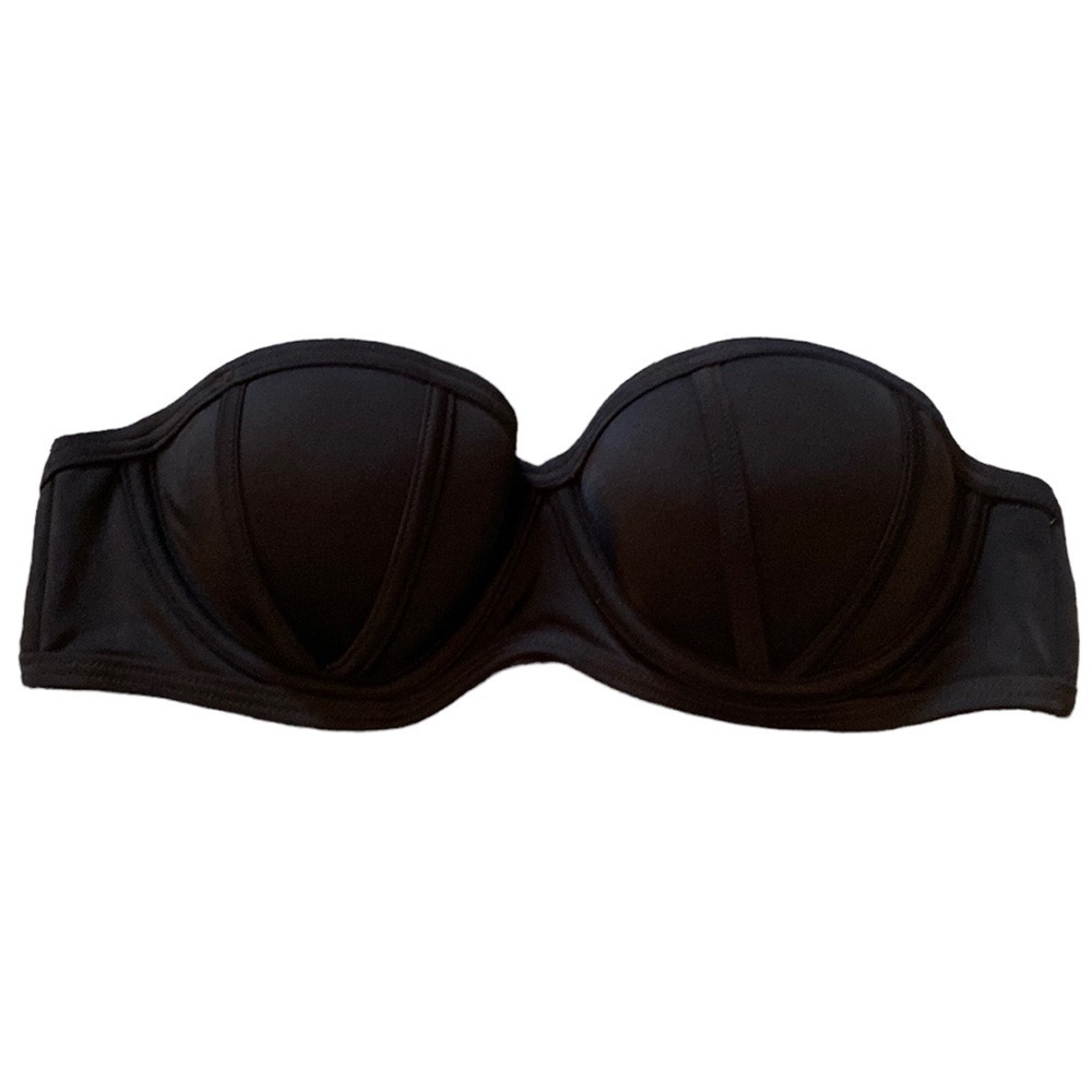 Pink Victoria’s Secret Black Bandeau Bikini Top